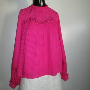 Anthropologie pink tunic blouse